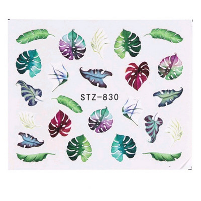 1 τμχ Αυτοκόλλητα νυχιών πεταλούδα Μεταφορά νερού Χαλκομανίες τέχνης Προμήθειες Leaf Tree Flower Design Slider Αξεσουάρ διακόσμησης μανικιούρ