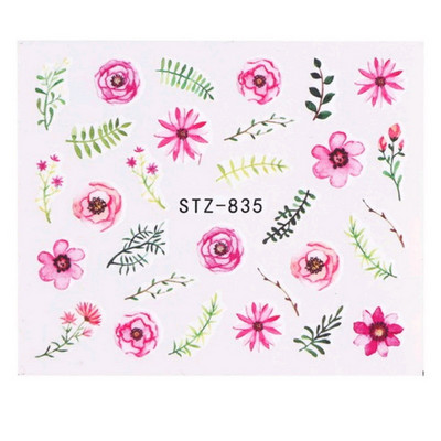 1 τμχ Αυτοκόλλητα νυχιών πεταλούδα Μεταφορά νερού Χαλκομανίες τέχνης Προμήθειες Leaf Tree Flower Design Slider Αξεσουάρ διακόσμησης μανικιούρ