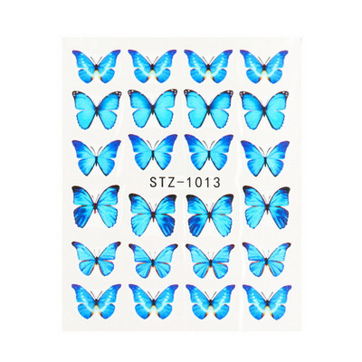 1 τμχ Αυτοκόλλητα νυχιών πεταλούδα Μεταφορά νερού Χαλκομανίες τέχνης Προμήθειες Leaf Tree Flower Design Slider Αξεσουάρ διακόσμησης μανικιούρ