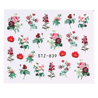 1 τμχ Αυτοκόλλητα νυχιών πεταλούδα Μεταφορά νερού Χαλκομανίες τέχνης Προμήθειες Leaf Tree Flower Design Slider Αξεσουάρ διακόσμησης μανικιούρ