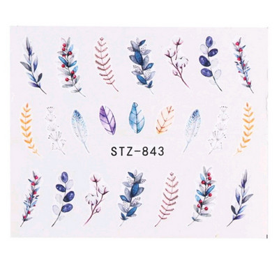 1 τμχ Αυτοκόλλητα νυχιών πεταλούδα Μεταφορά νερού Χαλκομανίες τέχνης Προμήθειες Leaf Tree Flower Design Slider Αξεσουάρ διακόσμησης μανικιούρ
