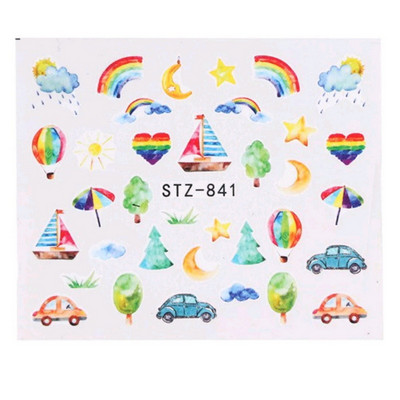 1 τμχ Αυτοκόλλητα νυχιών πεταλούδα Μεταφορά νερού Χαλκομανίες τέχνης Προμήθειες Leaf Tree Flower Design Slider Αξεσουάρ διακόσμησης μανικιούρ