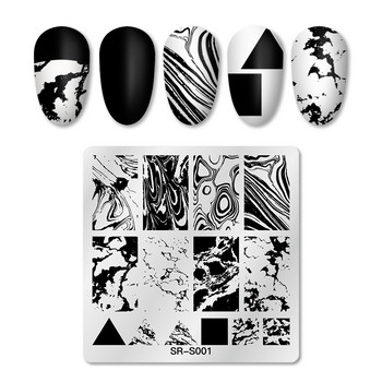 Mtssii Nail Stamp Plates Flowers Tree Bell Nail Art Image Rectangle Round Square Stamp Template Flower Geometry Theme