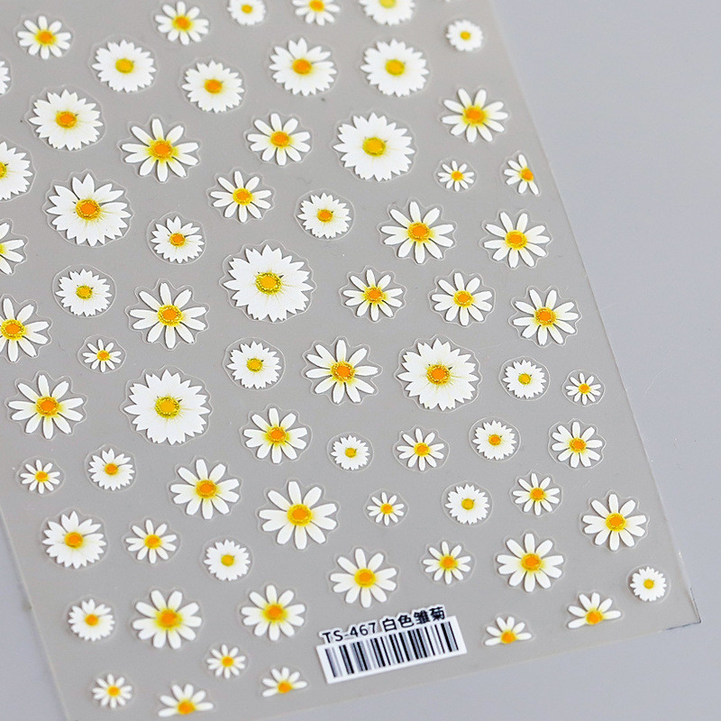 1 τμχ Αυτοκόλλητα νυχιών Sunflower Spring Flowers Daisy 3D αυτοκόλλητο νυχιών Fashion Nail Art Design Διακοσμητικά αυτοκόλλητα