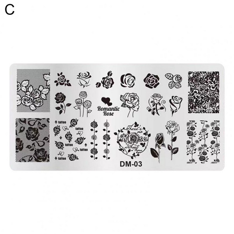 Πρότυπο νυχιών επαναχρησιμοποιήσιμες λεπτές εργασίες από ανοξείδωτο ατσάλι με εξαιρετικό μοτίβο DIY πλάκες σφράγισης νυχιών για οικιακή χρήση