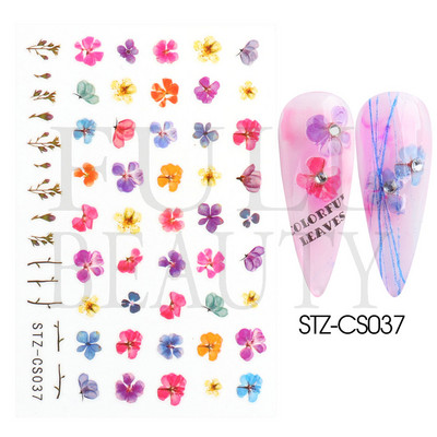 Τρισδιάστατα μωβ λουλούδια αυτοκόλλητα ολισθητήρες για νύχια Κομψά φύλλα με λουλουδάτο σχέδιο Διακόσμηση νυχιών Αξεσουάρ σχεδίασης GLF666