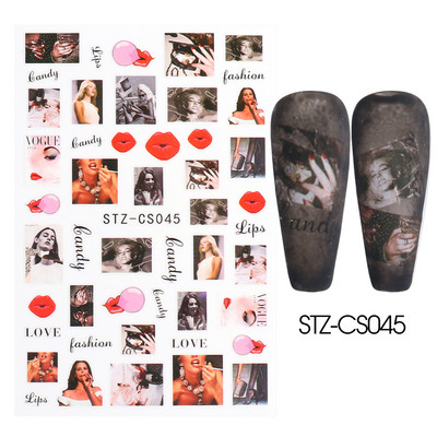 Τρισδιάστατα μωβ λουλούδια αυτοκόλλητα ολισθητήρες για νύχια Κομψά φύλλα με λουλουδάτο σχέδιο Διακόσμηση νυχιών Αξεσουάρ σχεδίασης GLF666