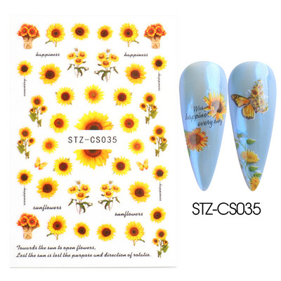 Τρισδιάστατα μωβ λουλούδια αυτοκόλλητα ολισθητήρες για νύχια Κομψά φύλλα με λουλουδάτο σχέδιο Διακόσμηση νυχιών Αξεσουάρ σχεδίασης GLF666