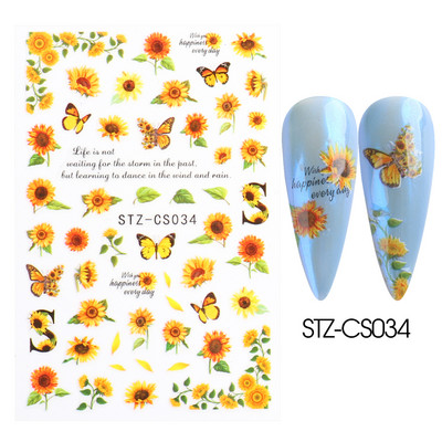 Τρισδιάστατα μωβ λουλούδια αυτοκόλλητα ολισθητήρες για νύχια Κομψά φύλλα με λουλουδάτο σχέδιο Διακόσμηση νυχιών Αξεσουάρ σχεδίασης GLF666