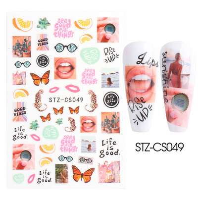 Τρισδιάστατα μωβ λουλούδια αυτοκόλλητα ολισθητήρες για νύχια Κομψά φύλλα με λουλουδάτο σχέδιο Διακόσμηση νυχιών Αξεσουάρ σχεδίασης GLF666