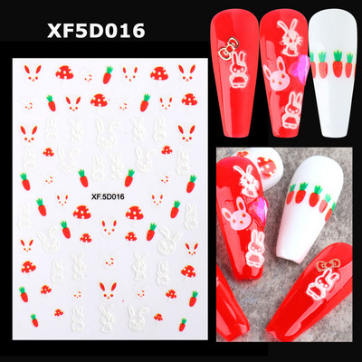 Αυτοκόλλητα νυχιών 5D Tulips White Camellia ανάγλυφο ανάγλυφο ορχιδέα Floral φύλλα λουλούδια σκαλιστά συρόμενα τζελ βερνίκι Decortion SASTZ-5D26