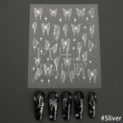 The Leopard Tiger Nails Stickers 3D Bronzing Rose Gold Black Zebra Wildlife Prints Sliders Nail Art Decoration #BTF-S08