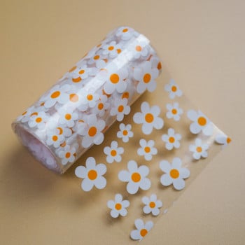 Nail Art Daisy Sun Flower Foil Paper Transfer 4*100CM Αυτοκόλλητα και αυτοκόλλητα νυχιών Σχεδιασμός DIY Sliders Decor Foils Μανικιούρ Καλοκαίρι