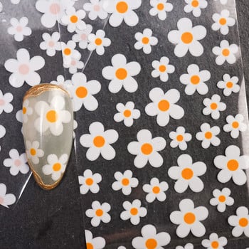 Nail Art Daisy Sun Flower Foil Paper Transfer 4*100CM Αυτοκόλλητα και αυτοκόλλητα νυχιών Σχεδιασμός DIY Sliders Decor Foils Μανικιούρ Καλοκαίρι