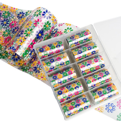 Nail Art Daisy Päikeseõie Foolium Paber Transfer 4*100CM Küünekleebised ja Kleebised Disain DIY liugurid Decor Foils Maniküür Suvine