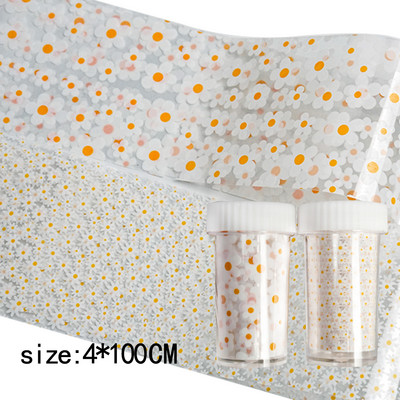 Nail Art Daisy Päikeseõie Foolium Paber Transfer 4*100CM Küünekleebised ja Kleebised Disain DIY liugurid Decor Foils Maniküür Suvine