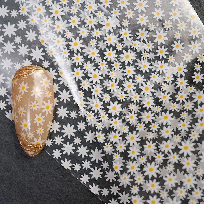 Nail Art Daisy Päikeseõie Foolium Paber Transfer 4*100CM Küünekleebised ja Kleebised Disain DIY liugurid Decor Foils Maniküür Suvine