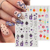 Magic Eyes Nael Kleebised Mystic Witch Värvilised silmad Gooti disain Liugurid Maniküür Isekleepuv kaunistus Aplikatsioon NTSTZ-CS157