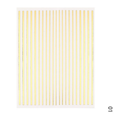 1PC zlatno trakasta prugasta traka 3D naljepnice za nokte Geometrijske linije klizač za nokte Naljepnice za gel lak za manikuru DIY dekoracija