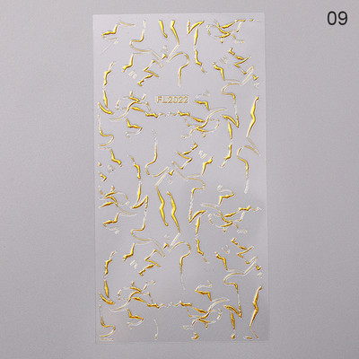 1PC zlatno trakasta prugasta traka 3D naljepnice za nokte Geometrijske linije klizač za nokte Naljepnice za gel lak za manikuru DIY dekoracija