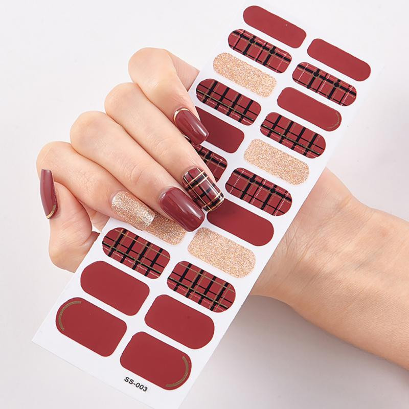 Új termék Teljes fedésű körömmatricák Körömcsúcsok Manikűr Dekoráció Tervező Öntapadó Manikűr Kreatív Nailart Tips TSLM1
