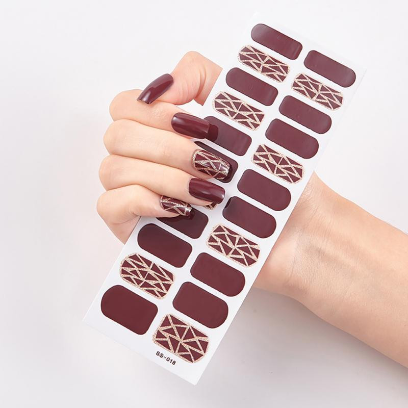 Új termék Teljes fedésű körömmatricák Körömcsúcsok Manikűr Dekoráció Tervező Öntapadó Manikűr Kreatív Nailart Tips TSLM1