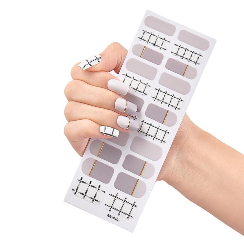 Új termék Teljes fedésű körömmatricák Körömcsúcsok Manikűr Dekoráció Tervező Öntapadó Manikűr Kreatív Nailart Tips TSLM1