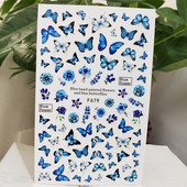 Τρισδιάστατα αυτοκόλλητα νυχιών Αυτοκόλλητα αυτοκόλλητα με σχέδιο για νύχια Παιώνια χαριτωμένα αυτοκόλλητα πεταλούδας για μανικιούρ Διακόσμηση νυχιών