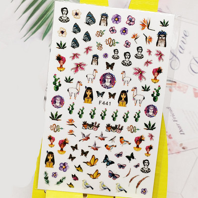 Τρισδιάστατα αυτοκόλλητα νυχιών Αυτοκόλλητα αυτοκόλλητα με σχέδιο για νύχια Παιώνια χαριτωμένα αυτοκόλλητα πεταλούδας για μανικιούρ Διακόσμηση νυχιών