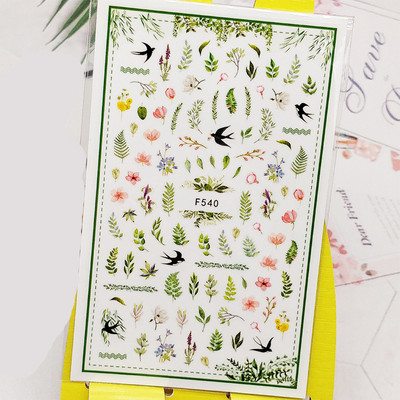 Τρισδιάστατα αυτοκόλλητα νυχιών Αυτοκόλλητα αυτοκόλλητα με σχέδιο για νύχια Παιώνια χαριτωμένα αυτοκόλλητα πεταλούδας για μανικιούρ Διακόσμηση νυχιών