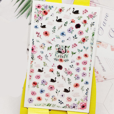 Τρισδιάστατα αυτοκόλλητα νυχιών Αυτοκόλλητα αυτοκόλλητα με σχέδιο για νύχια Παιώνια χαριτωμένα αυτοκόλλητα πεταλούδας για μανικιούρ Διακόσμηση νυχιών