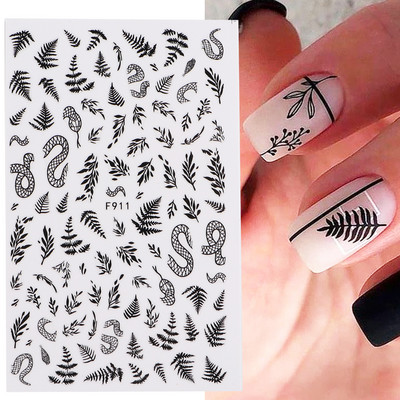 Μαύρο ασημί αστέρι 3D αυτοκόλλητο νυχιών Χρυσή καρδιά Αγγλικά γράμματα Εικόνα Αυτοκόλλητο συρόμενο φύλλο χειμερινού μανικιούρ Νυχιών Διακόσμηση NFCB