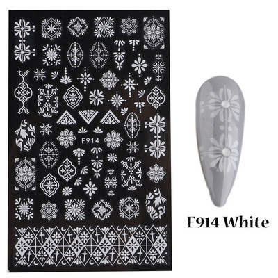 Μαύρο ασημί αστέρι 3D αυτοκόλλητο νυχιών Χρυσή καρδιά Αγγλικά γράμματα Εικόνα Αυτοκόλλητο συρόμενο φύλλο χειμερινού μανικιούρ Νυχιών Διακόσμηση NFCB