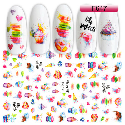 Μαύρο ασημί αστέρι 3D αυτοκόλλητο νυχιών Χρυσή καρδιά Αγγλικά γράμματα Εικόνα Αυτοκόλλητο συρόμενο φύλλο χειμερινού μανικιούρ Νυχιών Διακόσμηση NFCB