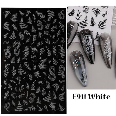 Μαύρο ασημί αστέρι 3D αυτοκόλλητο νυχιών Χρυσή καρδιά Αγγλικά γράμματα Εικόνα Αυτοκόλλητο συρόμενο φύλλο χειμερινού μανικιούρ Νυχιών Διακόσμηση NFCB