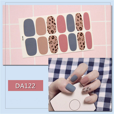 14 buc/coală autocolant lac de unghii cu leopard, împachetări adezive, autocolante impermeabile pentru unghii, decorațiuni, manichiură, livrare picătură