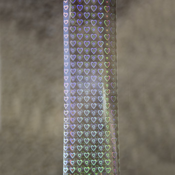 100cm Clear Laser Heart Nail Foils Χαρτί Holo Heart Beam Foil for Nial Art Decoration Tools Hot Stamping Transfer Foil Foil