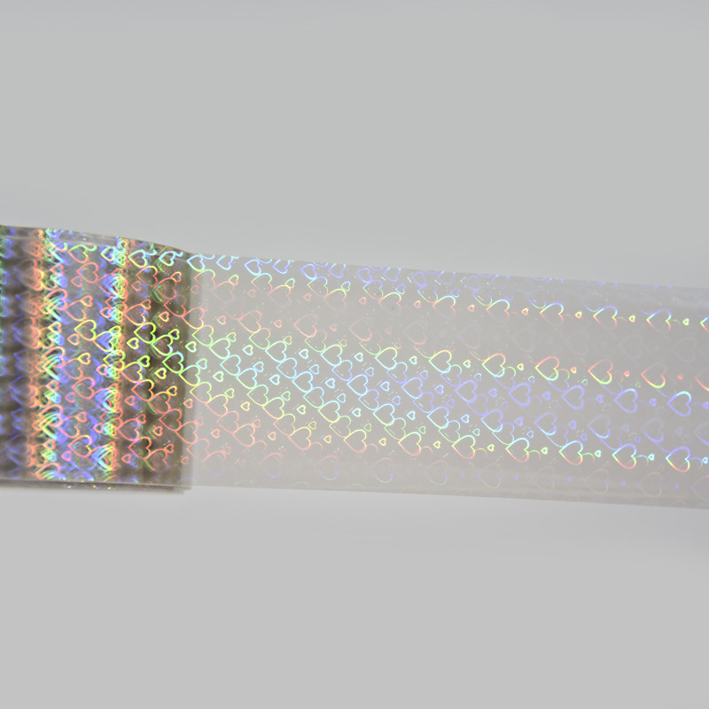 100 cm läbipaistev Laser-südameküünte fooliumid Holo südamekiirte fooliumpaber Nial Art Dekoratsioonitööriistadele Kuumstantsitud ülekandefooliumi kleebis