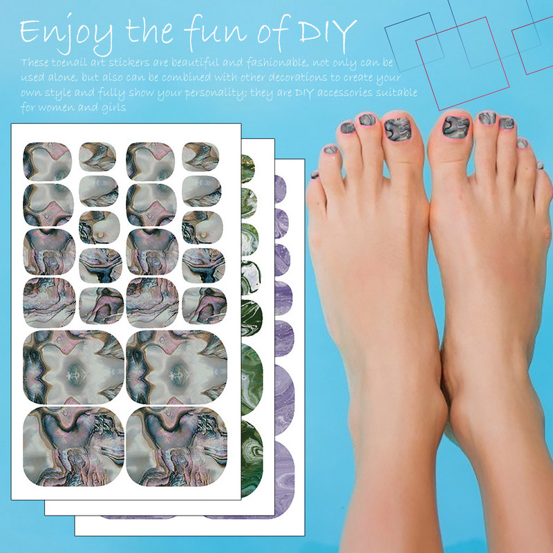 Стикери за нокти на пръстите на краката Залепващи стикери Ленти за лак за нокти Направи си сам Педикюр Стикери за крака Маникюр Женски маникюр за нокти на краката