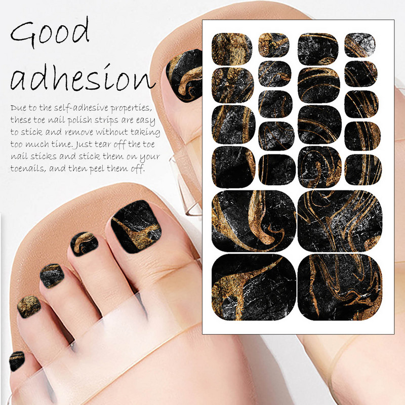 Стикери за нокти на пръстите на краката Залепващи стикери Ленти за лак за нокти Направи си сам Педикюр Стикери за крака Маникюр Женски маникюр за нокти на краката
