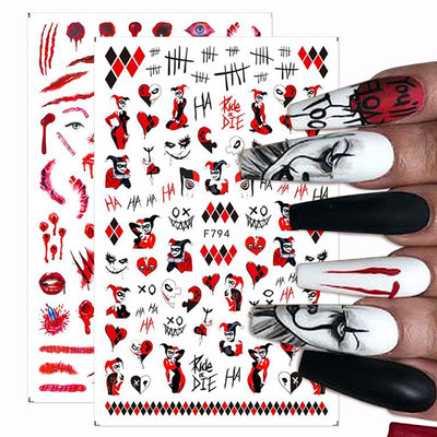 3D Halloween Crăciun Nail Design 2022 Autocolant pentru Nail Art Craniu Bone Șarpe Fulg de zăpadă Iarnă Decalcomanii Manichiură Nail Decor