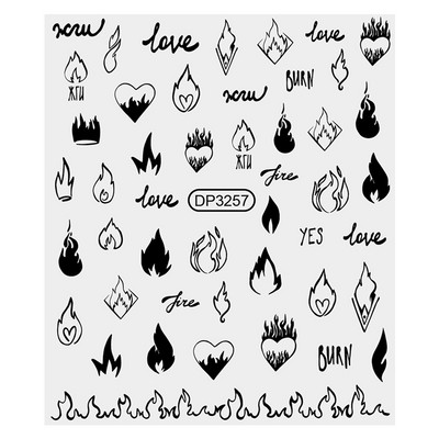 3D Božićni dizajn noktiju za Noć vještica 2022. Naljepnica za Nail Art Lubanja Kost Zmija Pahuljica Zimske naljepnice Manikura Dekoracija noktiju