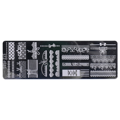 Nail Art Stamp Tanjur Rose Plaid Moon Snake Lace Nail Stamping Tanjur Predložak Slika Ploče Nail Art DIY Decoration Drop Shipping