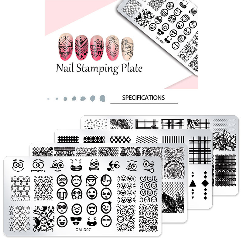 1 tk ristkülikukujulised pitsilised küünekunsti tembeldusmalliplaadid 25 stiili DIY küünelakk Prindi pilt Maniküüriraamatud Aksessuaarid
