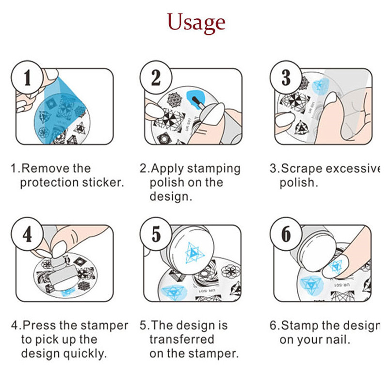 1 tk ristkülikukujulised pitsilised küünekunsti tembeldusmalliplaadid 25 stiili DIY küünelakk Prindi pilt Maniküüriraamatud Aksessuaarid