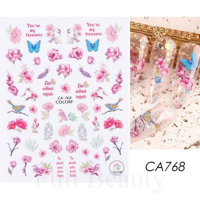 3D küünekleebised valged lilled karikakrad lilled Lehed kleebised elegantsed küünekleebised kleepuvad liugurid võlusid maniküüri kaunistused TRDH439