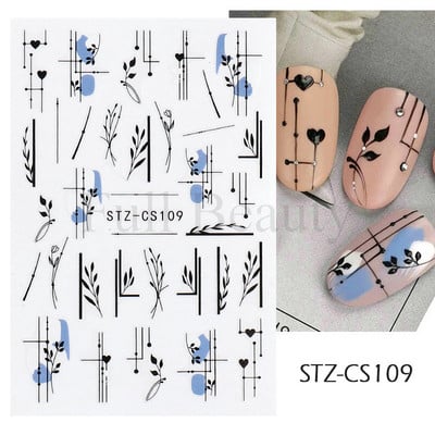 3D küünekleebised valged lilled karikakrad lilled Lehed kleebised elegantsed küünekleebised kleepuvad liugurid võlusid maniküüri kaunistused TRDH439