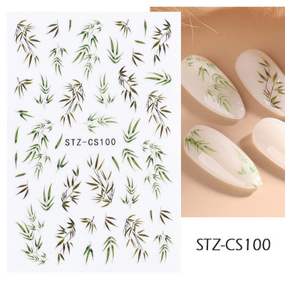 3D küünekleebised valged lilled karikakrad lilled Lehed kleebised elegantsed küünekleebised kleepuvad liugurid võlusid maniküüri kaunistused TRDH439