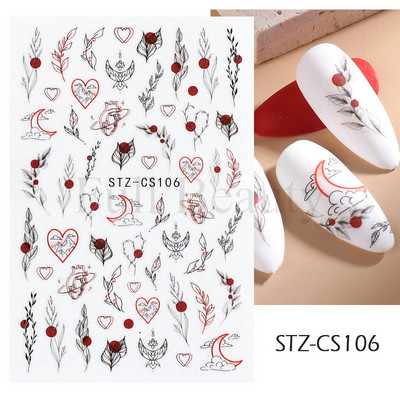 3D küünekleebised valged lilled karikakrad lilled Lehed kleebised elegantsed küünekleebised kleepuvad liugurid võlusid maniküüri kaunistused TRDH439