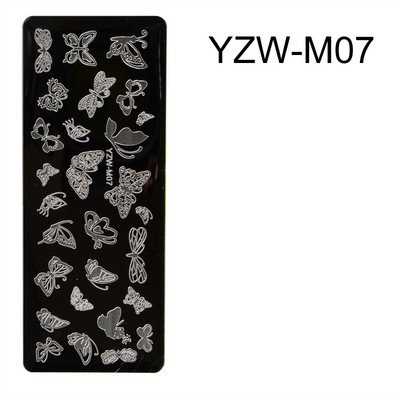 1PC 12*6cm Șabloane Nail Art Placă de ștanțare Design Floare Animal Sticlă Temperatură Dantela Șabloane Ștampile Placi Imagine